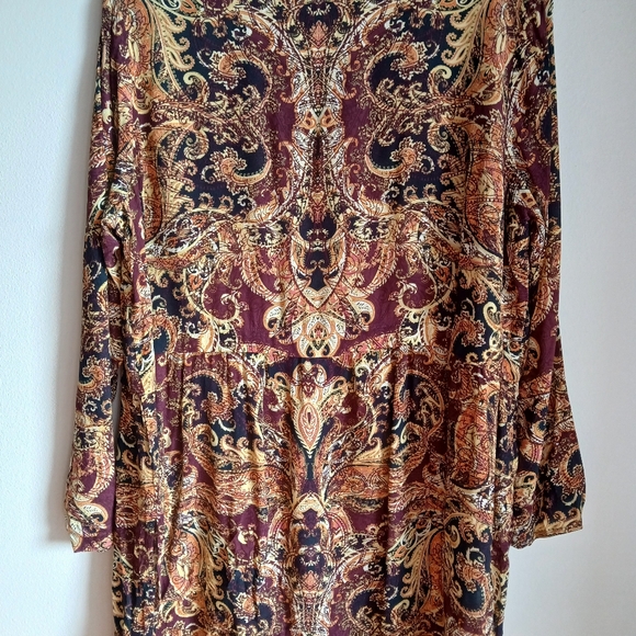 J Jill Paisley Tunic Blouse Top Lightweight Long Sleeve Travel Office - Picture 14 of 14